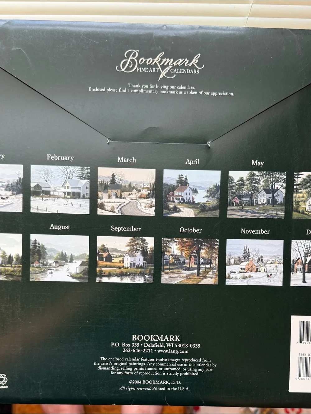 LANG 2005 Road Home Wall Calendar Featuring Paintings by Bill Saunders/ Used